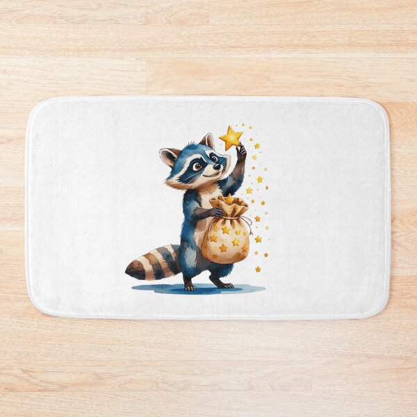 Item preview, Cute Raccoon Collecting Falling Stars in Magic Bag designed and sold by AQUILAKREO.
