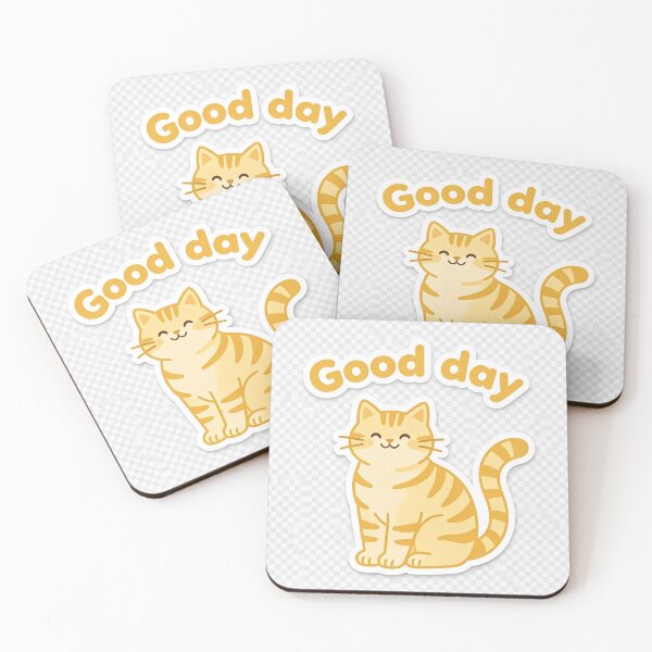 Item preview, Cute Yellow Tabby Cat Good Day Sticker designed and sold by AwakenFah.