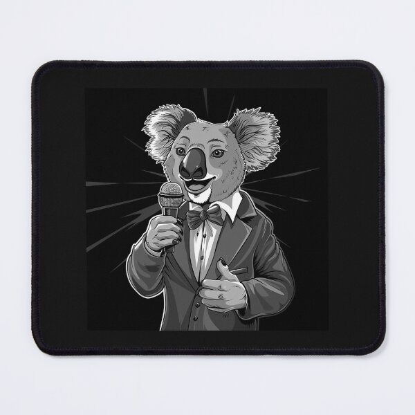 Item preview, Koala Singer in Tuxedo – Black and White Microphone Animal Art designed and sold by inkoutninja.