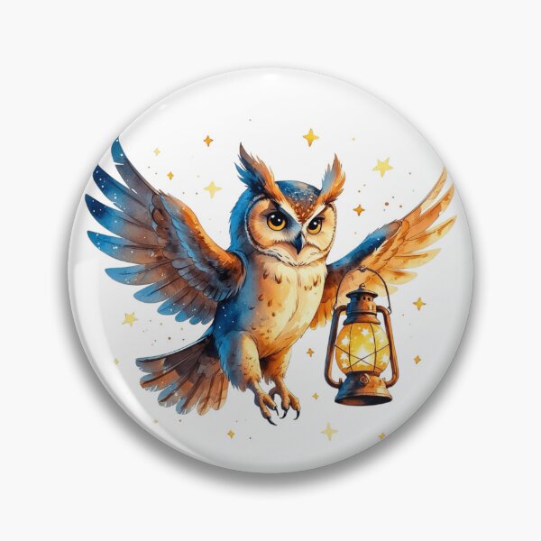 Item preview, Majestic Owl Flying with Glowing Lantern Night Art designed and sold by AQUILAKREO.