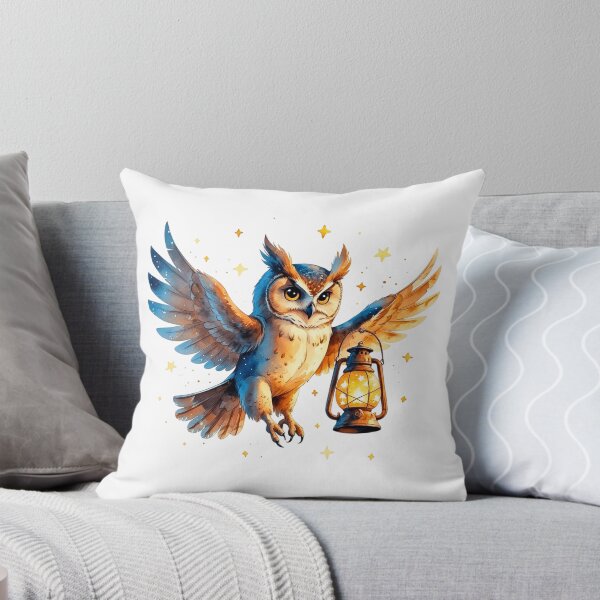 Item preview, Majestic Owl Flying with Glowing Lantern Night Art designed and sold by AQUILAKREO.