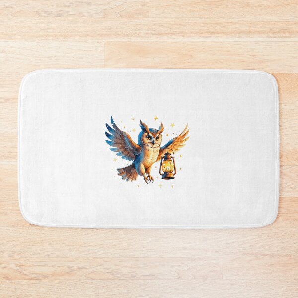 Item preview, Majestic Owl Flying with Glowing Lantern Night Art designed and sold by AQUILAKREO.