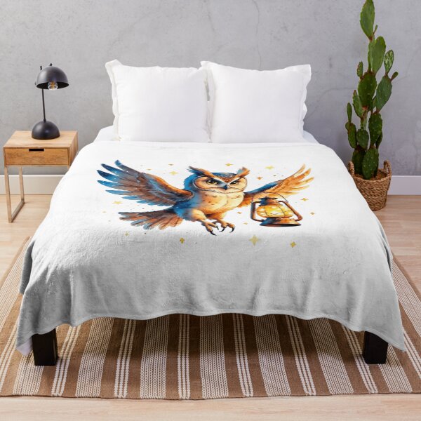 Item preview, Majestic Owl Flying with Glowing Lantern Night Art designed and sold by AQUILAKREO.