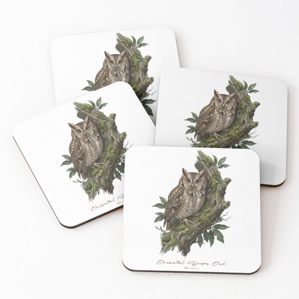Item preview, Oriental Scops Owl on Mossy Tree designed and sold by Takeda-art.