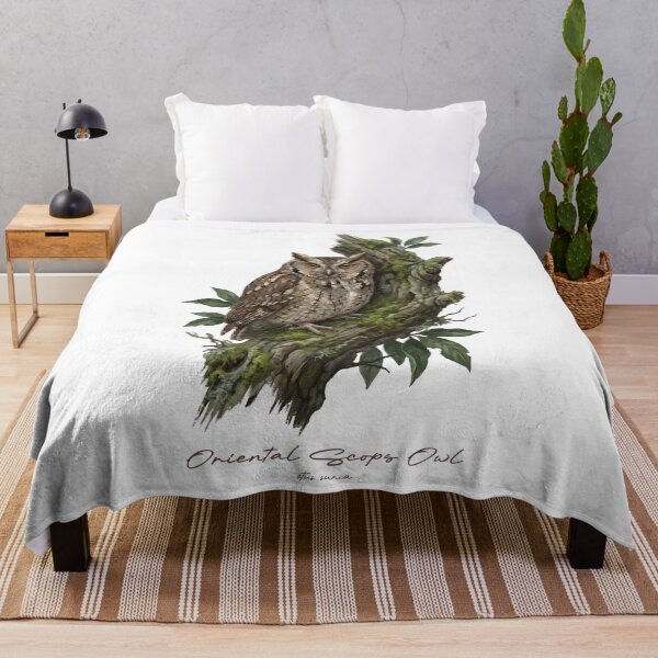 Item preview, Oriental Scops Owl on Mossy Tree designed and sold by Takeda-art.