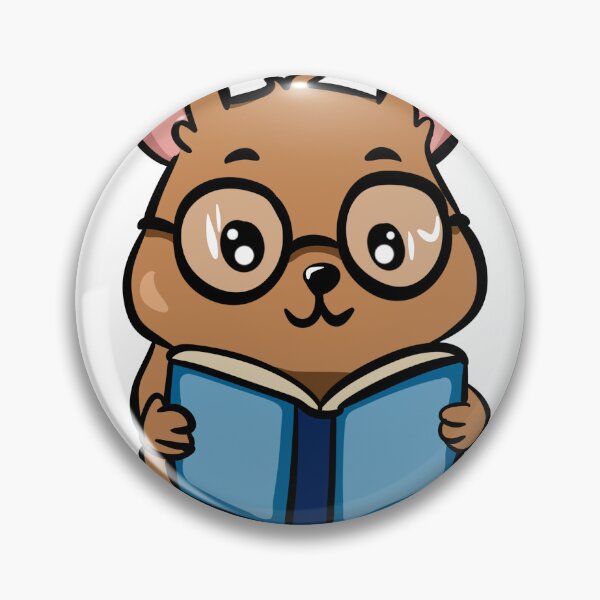 Item preview, Cute Kawaii Hamster Reading a Book with Glasses Sticker designed and sold by LYAN-STORE.