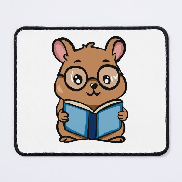 Item preview, Cute Kawaii Hamster Reading a Book with Glasses Sticker designed and sold by LYAN-STORE.