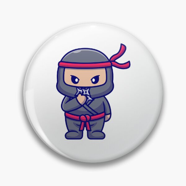 Item preview, Cute Chibi Ninja with Shuriken Stars designed and sold by aacroquet.