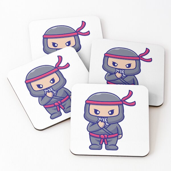 Item preview, Cute Chibi Ninja with Shuriken Stars designed and sold by aacroquet.