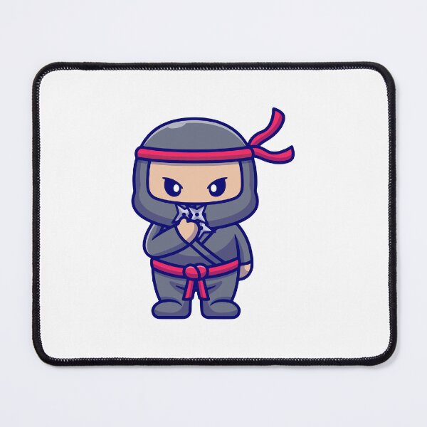 Item preview, Cute Chibi Ninja with Shuriken Stars designed and sold by aacroquet.