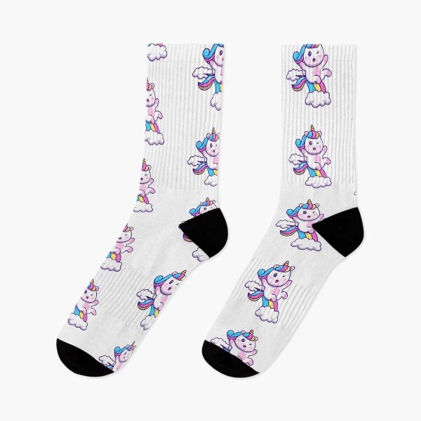 Item preview, Cute Unicorn Sliding on Rainbow Clouds designed and sold by aacroquet.