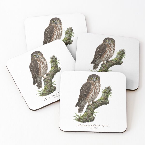 Item preview, Brown Hawk Owl on Mossy Branch designed and sold by Takeda-art.