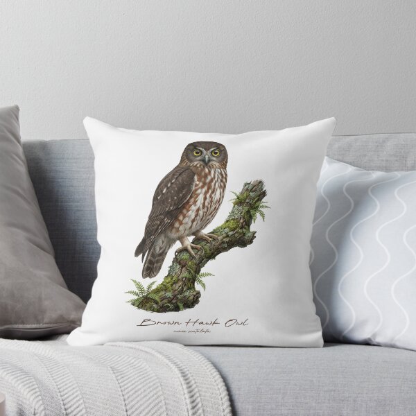 Item preview, Brown Hawk Owl on Mossy Branch designed and sold by Takeda-art.