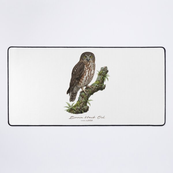 Item preview, Brown Hawk Owl on Mossy Branch designed and sold by Takeda-art.