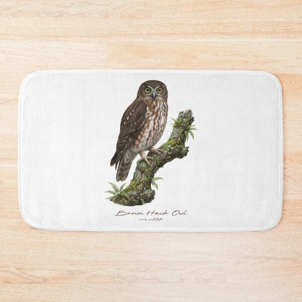 Item preview, Brown Hawk Owl on Mossy Branch designed and sold by Takeda-art.