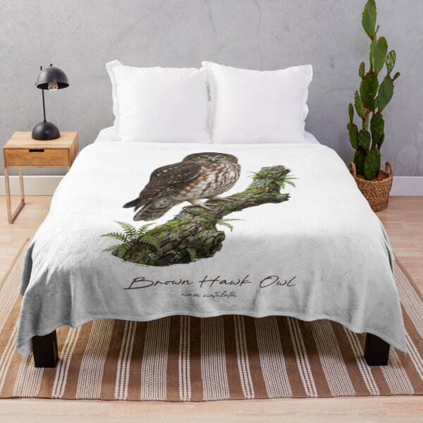 Item preview, Brown Hawk Owl on Mossy Branch designed and sold by Takeda-art.