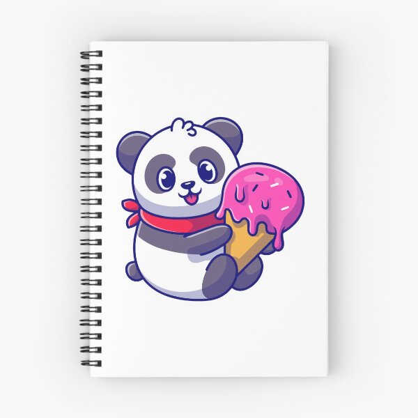 Item preview, Cute Panda Holding Pink Strawberry Ice Cream designed and sold by aacroquet.