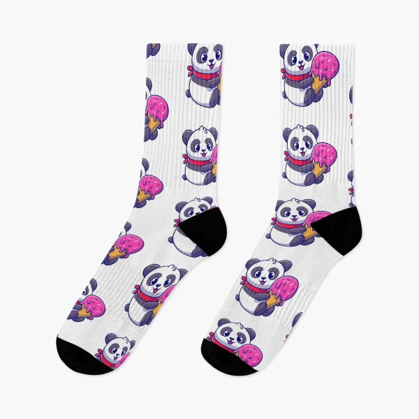 Item preview, Cute Panda Holding Pink Strawberry Ice Cream designed and sold by aacroquet.