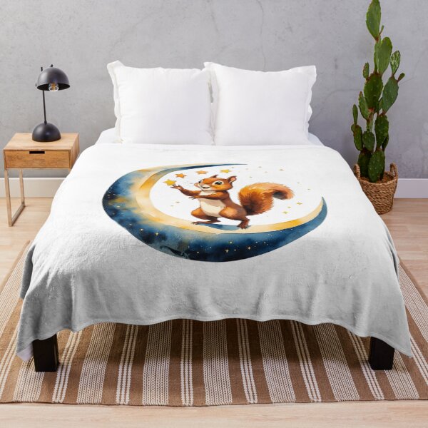 Item preview, Cute Squirrel Standing on Moon Reaching for Stars designed and sold by AQUILAKREO.