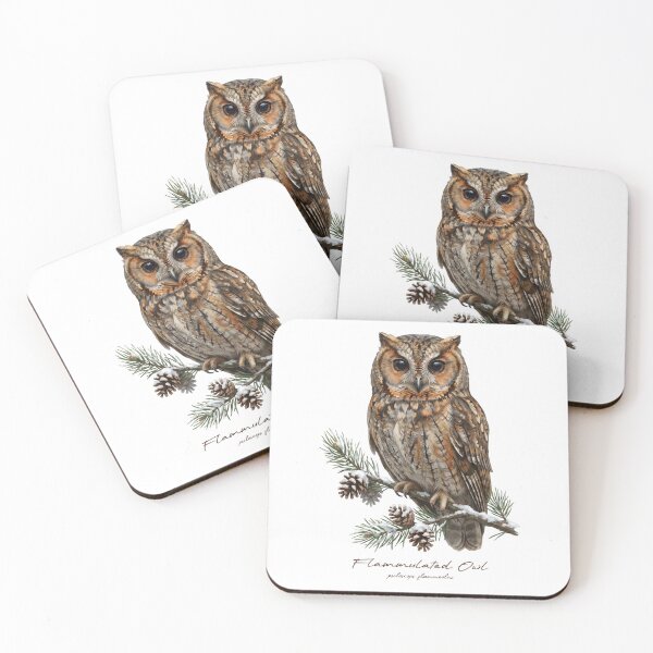 Item preview, Flammulated Owl on Snowy Pine Tree designed and sold by Takeda-art.
