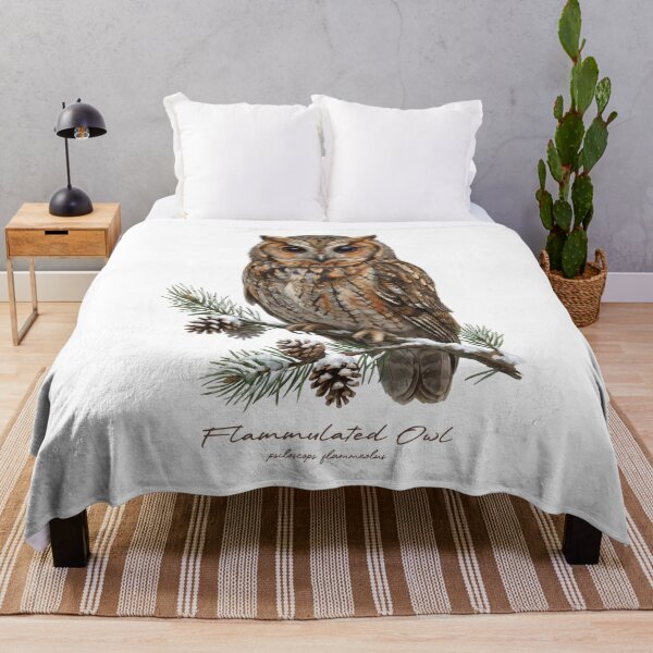 Item preview, Flammulated Owl on Snowy Pine Tree designed and sold by Takeda-art.