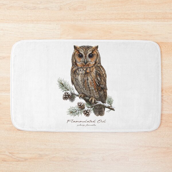Item preview, Flammulated Owl on Snowy Pine Tree designed and sold by Takeda-art.