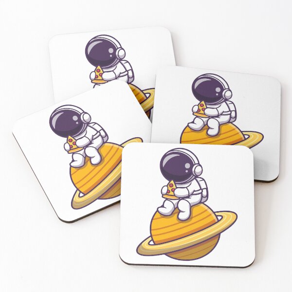 Item preview, Cute Astronaut Eating Pizza on Saturn Planet designed and sold by aacroquet.