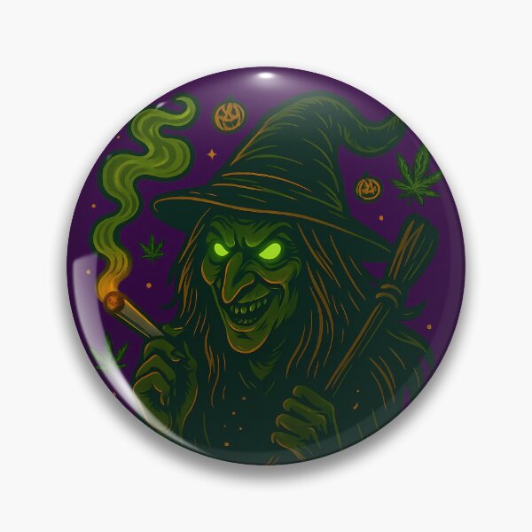 Item preview, Stoner Witch – Creepy Halloween Cannabis Glow designed and sold by BlueB420.
