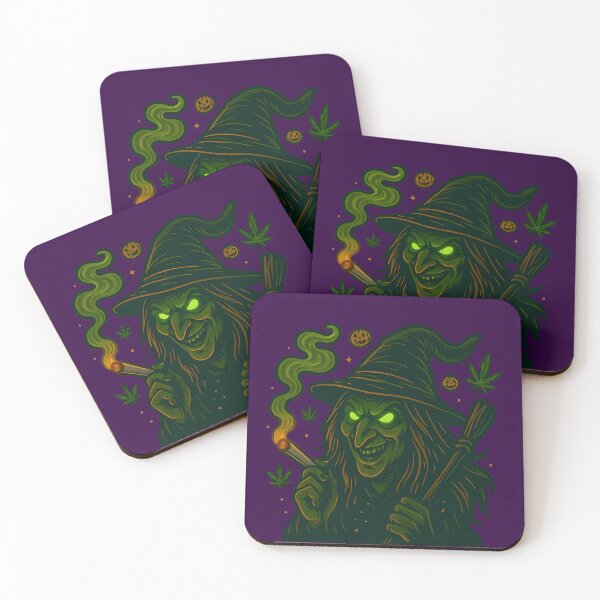 Item preview, Stoner Witch – Creepy Halloween Cannabis Glow designed and sold by Urban Echo – Where Creativity Echoes.