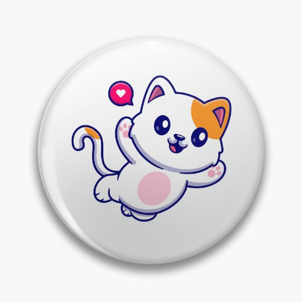 Item preview, Cute Happy White Cat Waving with Heart designed and sold by aacroquet.