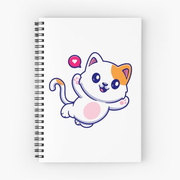 Item preview, Cute Happy White Cat Waving with Heart designed and sold by aacroquet.