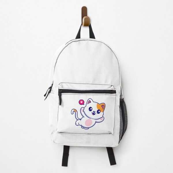 Item preview, Cute Happy White Cat Waving with Heart designed and sold by aacroquet.