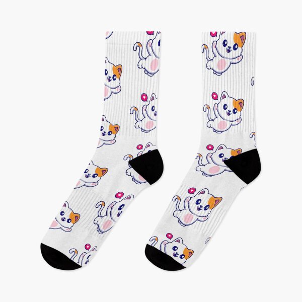 Item preview, Cute Happy White Cat Waving with Heart designed and sold by aacroquet.