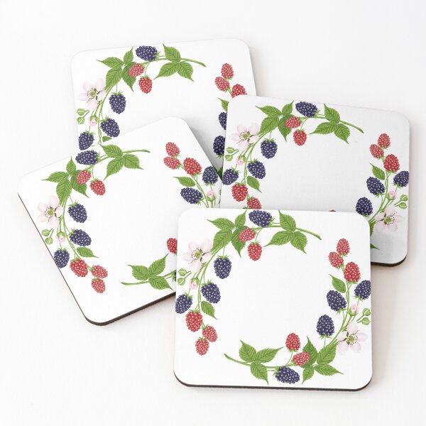Item preview, Blackberry & Raspberry Wreath — Botanical Berry Print | Cottagecore Nature Art designed and sold by Blush Drop.