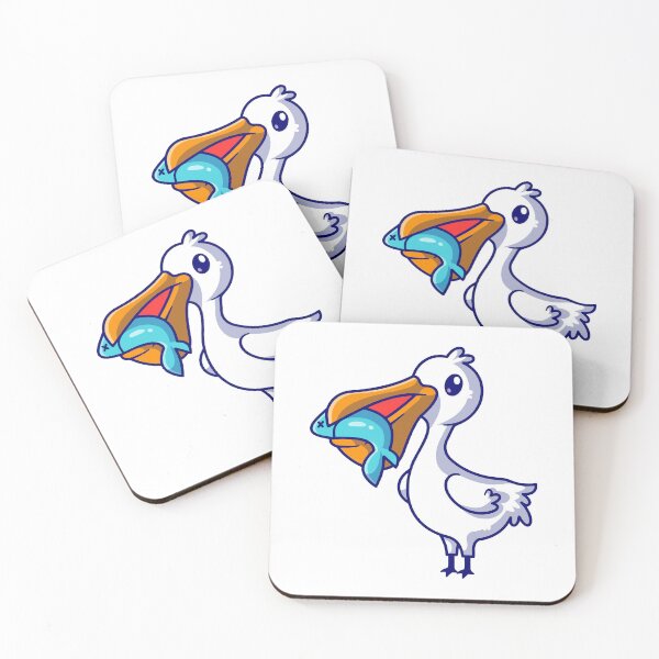 Item preview, Cute Pelican Bird Catching Fish in Beak designed and sold by aacroquet.