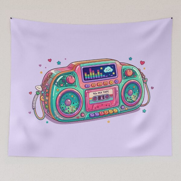 Item preview, Retro Boombox 90s Kawaii Aesthetic designed and sold by LMDIGITAL6.
