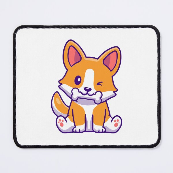 Item preview, Cute Winking Corgi Puppy Holding a Bone Cartoon designed and sold by aacroquet.