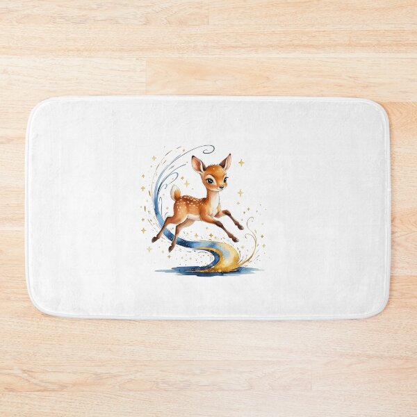 Item preview, Magical Deer Leaping with Golden Stardust Trail Art designed and sold by AQUILAKREO.