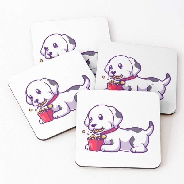 Item preview, Cute Dalmatian Puppy Eating Popcorn Snack designed and sold by aacroquet.