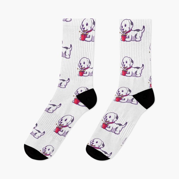 Item preview, Cute Dalmatian Puppy Eating Popcorn Snack designed and sold by aacroquet.