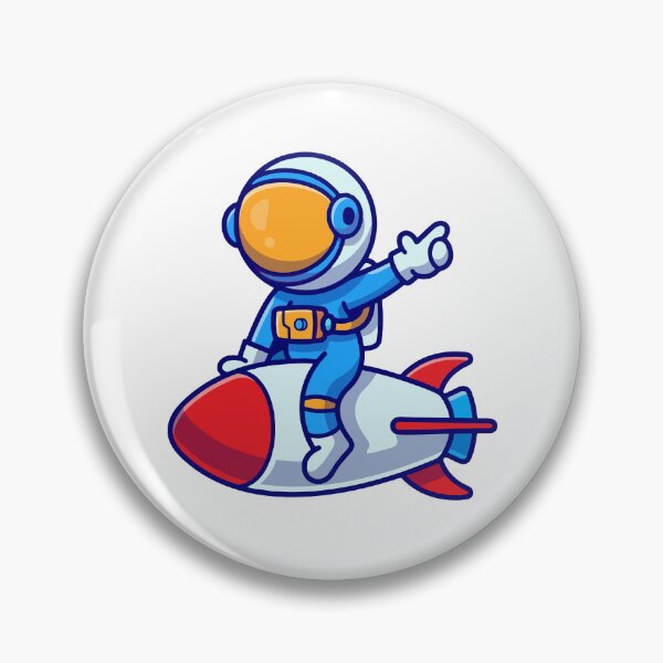 Item preview, Chibi Astronaut Riding a Space Rocket Ship designed and sold by aacroquet.