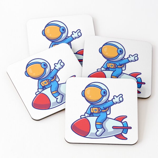 Item preview, Chibi Astronaut Riding a Space Rocket Ship designed and sold by aacroquet.