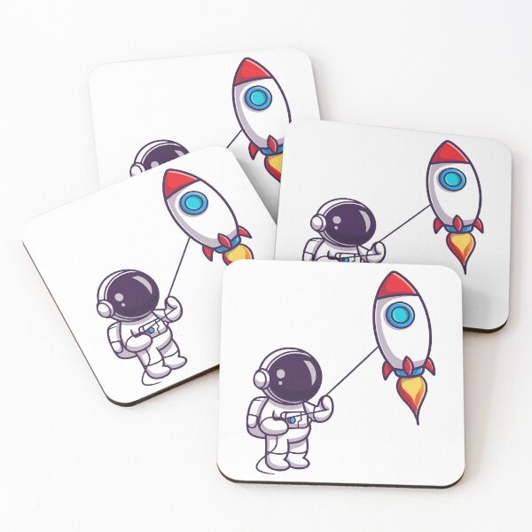 Item preview, Cute Astronaut Holding a Rocket Balloon designed and sold by aacroquet.