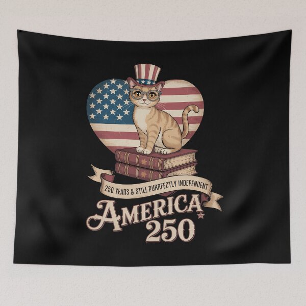Item preview, 250 Anniversary USA Book Cute Cat 4th of July designed and sold by TyraYoung.