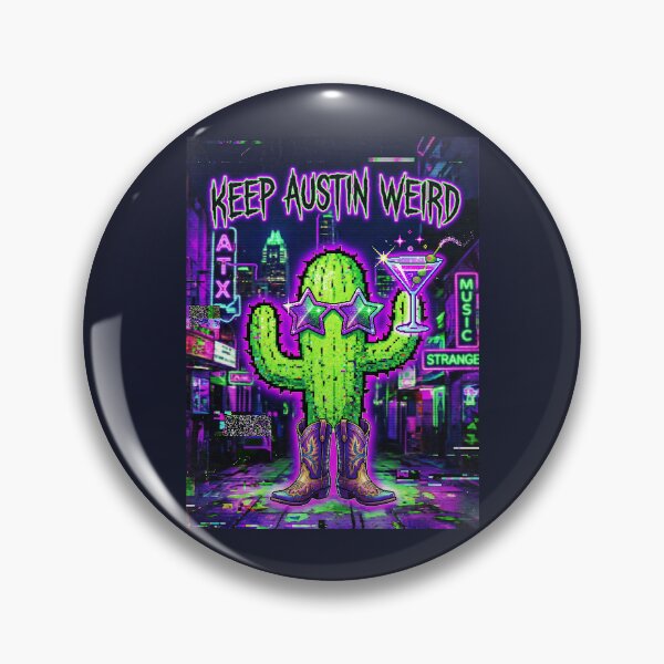 Item preview, Keep Austin Weird Pixel Cactus Martini designed and sold by SplashTastic.