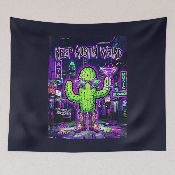 Item preview, Keep Austin Weird Pixel Cactus Martini designed and sold by SplashTastic.