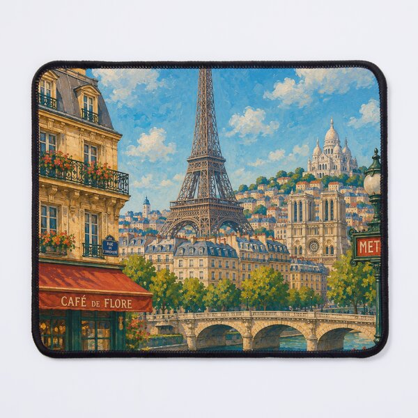 Item preview, Naïve Paris with Eiffel Tower and Floral Café designed and sold by DrizzyV.