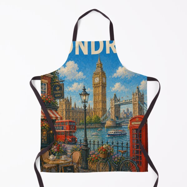 Item preview, London Naïve Painting with Big Ben and Thames designed and sold by DrizzyV.