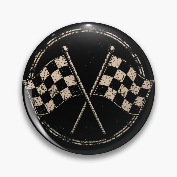Item preview, Checkered Flag Vintage Racing Badge - Classic Motorsports Driver and Fans - Distressed Speedway Race Track Pit Crew motorsport enthusiast historic racing Motorsport Fanatic  designed and sold by Jt41.