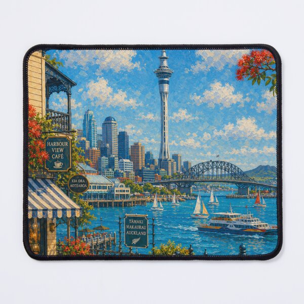 Item preview, Auckland Naïve with Sky Tower and Blue Bay designed and sold by DrizzyV.